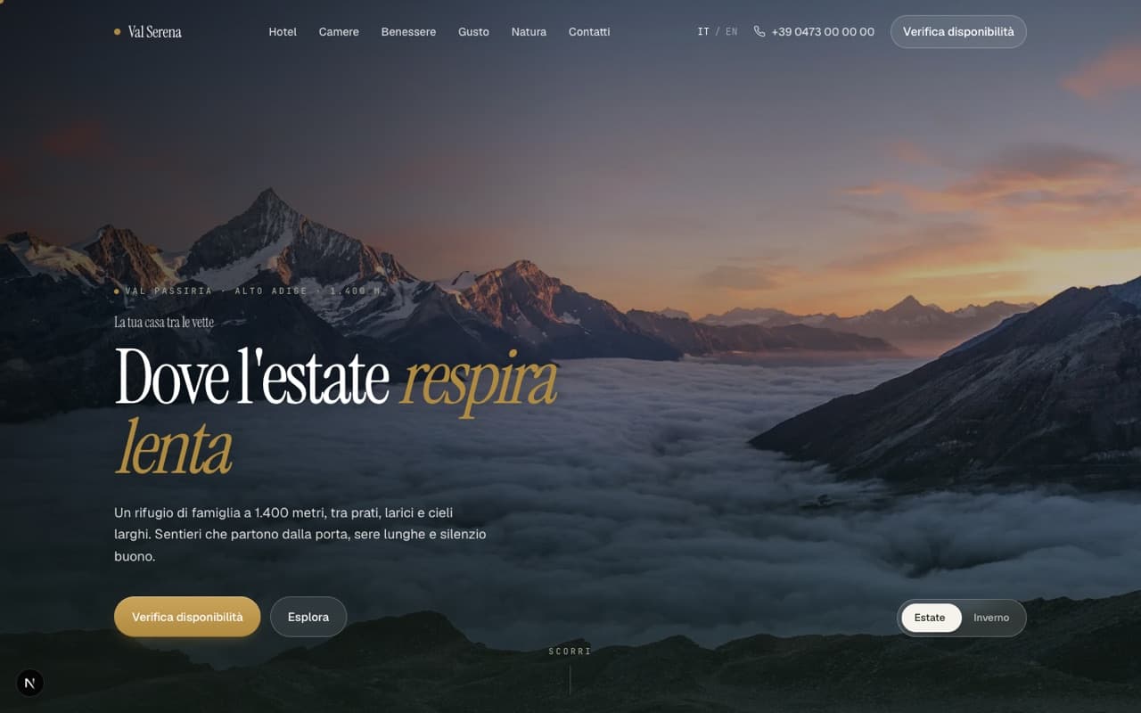 Anteprima del sito Hotel Val Serena — Val Passiria · Alto Adige